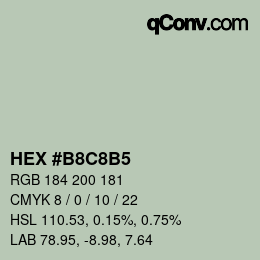 Farbcode: HEX #B8C8B5 | qconv.com