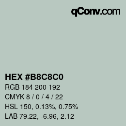 Color code: HEX #B8C8C0 | qconv.com