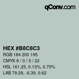 Color code: HEX #B8C8C3 | qconv.com