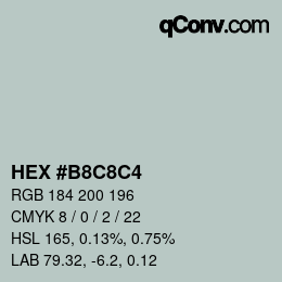 Color code: HEX #B8C8C4 | qconv.com