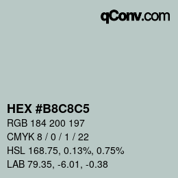 Color code: HEX #B8C8C5 | qconv.com