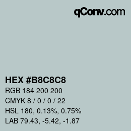 Color code: HEX #B8C8C8 | qconv.com