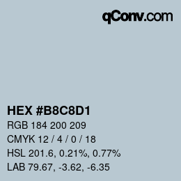 カラーコード: HEX #B8C8D1 | qconv.com