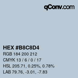 Color code: HEX #B8C8D4 | qconv.com