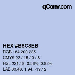 Color code: HEX #B8C8EB | qconv.com