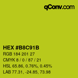 Color code: HEX #B8C91B | qconv.com