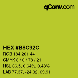 Color code: HEX #B8C92C | qconv.com