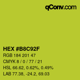 カラーコード: HEX #B8C92F | qconv.com
