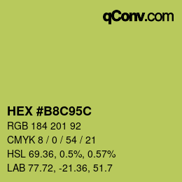 Color code: HEX #B8C95C | qconv.com