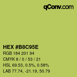 Color code: HEX #B8C95E | qconv.com