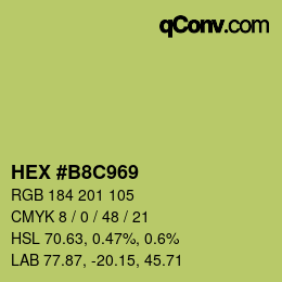 カラーコード: HEX #B8C969 | qconv.com