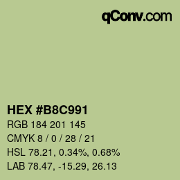 Color code: HEX #B8C991 | qconv.com