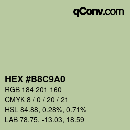 Color code: HEX #B8C9A0 | qconv.com