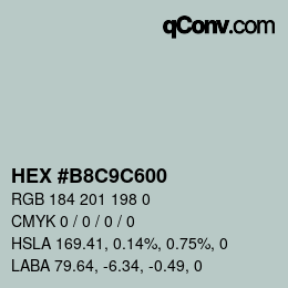 Color code: HEX #B8C9C600 | qconv.com