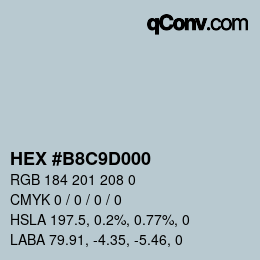 Color code: HEX #B8C9D000 | qconv.com