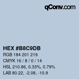 カラーコード: HEX #B8C9DB | qconv.com