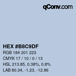 カラーコード: HEX #B8C9DF | qconv.com