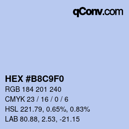颜色代码: HEX #B8C9F0 | qconv.com
