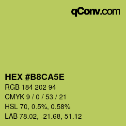 Farbcode: HEX #B8CA5E | qconv.com