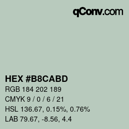 Color code: HEX #B8CABD | qconv.com