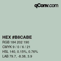 カラーコード: HEX #B8CABE | qconv.com