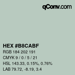 Color code: HEX #B8CABF | qconv.com