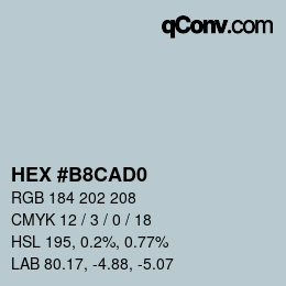 Color code: HEX #B8CAD0 | qconv.com