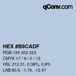 カラーコード: HEX #B8CADF | qconv.com