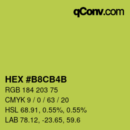 カラーコード: HEX #B8CB4B | qconv.com