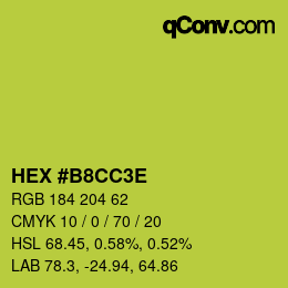 Color code: HEX #B8CC3E | qconv.com