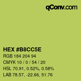 カラーコード: HEX #B8CC5E | qconv.com