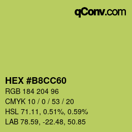 Color code: HEX #B8CC60 | qconv.com