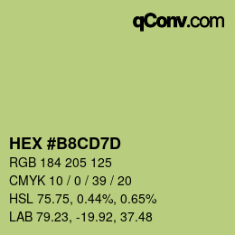 Color code: HEX #B8CD7D | qconv.com