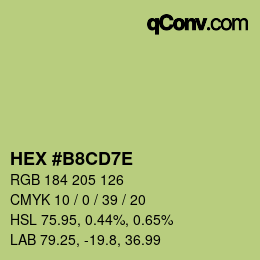 Color code: HEX #B8CD7E | qconv.com