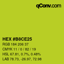 Color code: HEX #B8CE25 | qconv.com