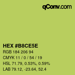 Code couleur: HEX #B8CE5E | qconv.com