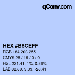 Farbcode: HEX #B8CEFF | qconv.com