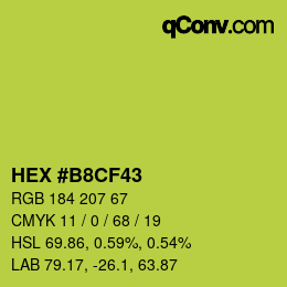 カラーコード: HEX #B8CF43 | qconv.com