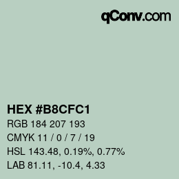 Color code: HEX #B8CFC1 | qconv.com