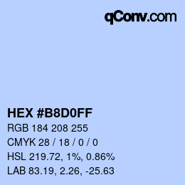 Color code: HEX #B8D0FF | qconv.com