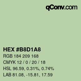 Farbcode: HEX #B8D1A8 | qconv.com