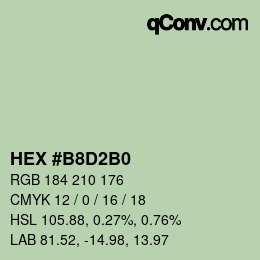 Color code: HEX #B8D2B0 | qconv.com