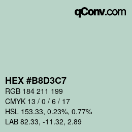 Color code: HEX #B8D3C7 | qconv.com