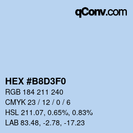 Color code: HEX #B8D3F0 | qconv.com