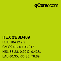 Color code: HEX #B8D409 | qconv.com