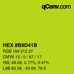 Color code: HEX #B8D41B | qconv.com