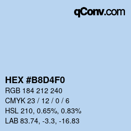 カラーコード: HEX #B8D4F0 | qconv.com