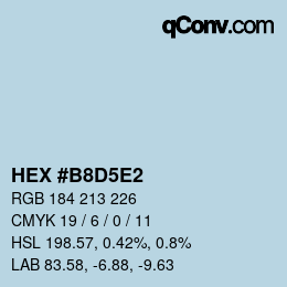 Color code: HEX #B8D5E2 | qconv.com