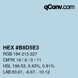 Color code: HEX #B8D5E3 | qconv.com