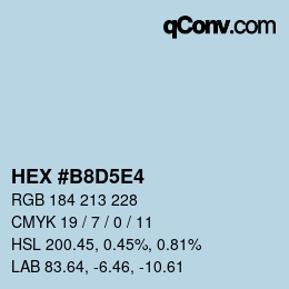 カラーコード: HEX #B8D5E4 | qconv.com